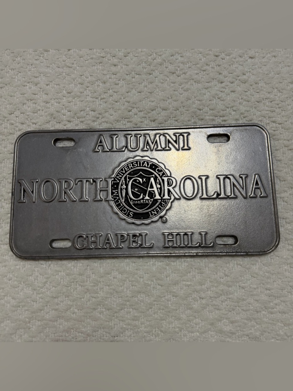 UNC Alumni Pewter License Plate Tar Heels University of North Carolina